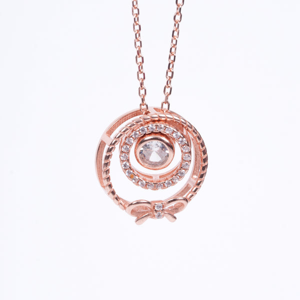 Amee Gilded Bow Silver Pendant