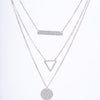 Amee GeoGlow Layered Silver Pendant