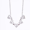 Amee Lace Hearts Silver Necklace