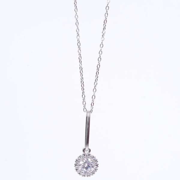 Amee Dewdrop Halo Silver Pendant