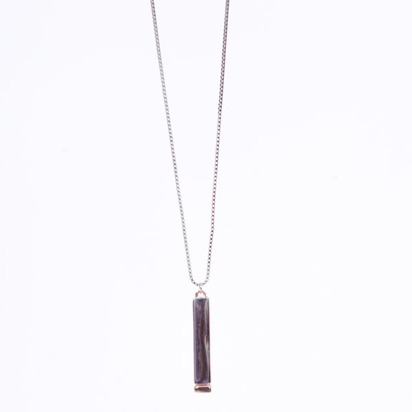 Amee Sleek Bar Pendant Silver Necklace