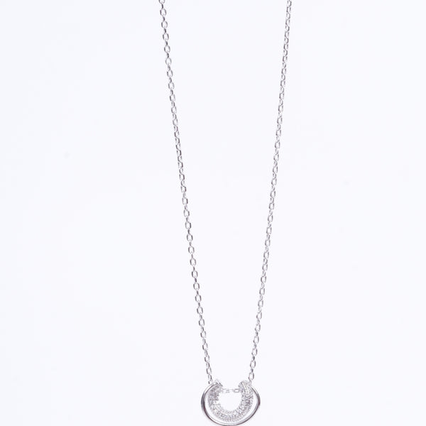 Amee Elegant Arc Silver Pendant