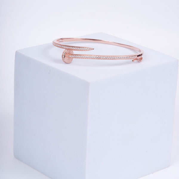 Amee Sculpted Blush Silver Bracelet