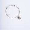 Amee Textured Moon Disk Silver Bracelet