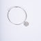 Amee Textured Moon Disk Silver Bracelet