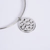 Amee Textured Moon Disk Silver Bracelet