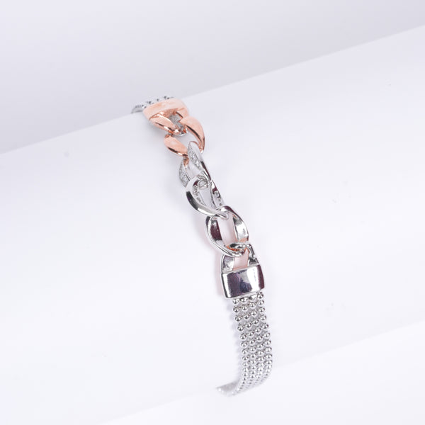 Amee Chunky Two-Toned Lock Link Bracelet