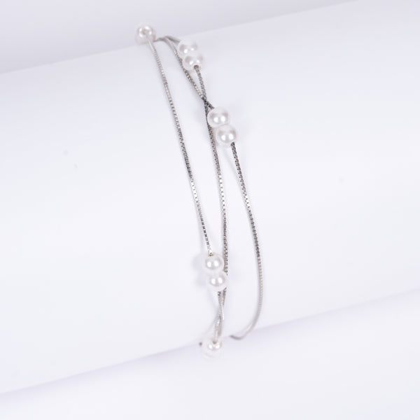 Amee Moonlit Pearls Silver Bracelet