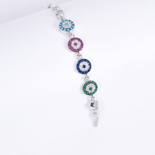 Amee Rainbow Sparkle Silver Bracelet