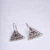 Amee Honeycomb Corner Silver Earrings