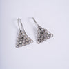 Amee Honeycomb Corner Silver Earrings