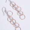 Amee Two-Toned Linked Loop Silver Earrings