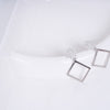 Amee Lucky Charm Silver Cube Earrings