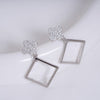 Amee Lucky Charm Silver Cube Earrings