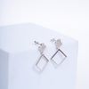 Amee Lucky Charm Silver Cube Earrings