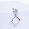 Amee Lucky Charm Silver Cube Earrings