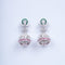 Amee Chic Pink & Green Jhumka Silver Earrings