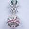 Amee Chic Pink & Green Jhumka Silver Earrings