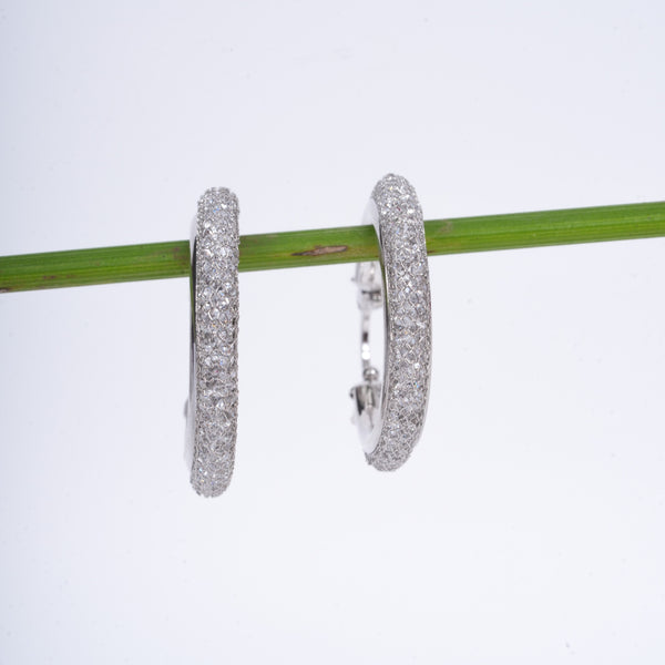 Amee Celestial Lustre Silver Hoops