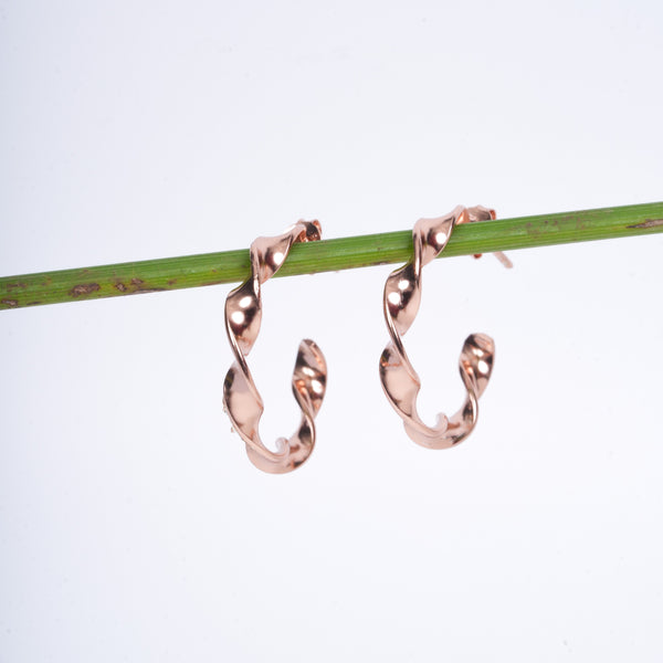 Amee Blush Gold Twists Silver Earrings