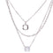 Amee Stacked Spark Silver Necklace