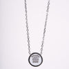Amee Enclosed Studded Orbit Silver Pendant