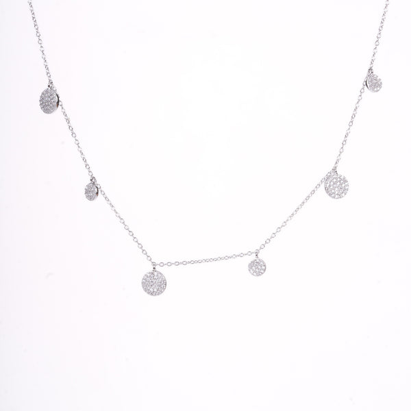 Amee Dangling Coins Silver Necklace