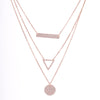 Amee Triangle Twinkle Silver Layered Necklace