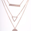 Amee Triangle Twinkle Silver Layered Necklace