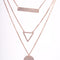 Amee Triangle Twinkle Silver Layered Necklace