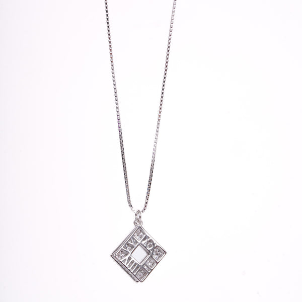 Amee Diamond Matrix Silver Necklace
