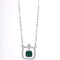 Amee Regal Emerald Silver Pendant