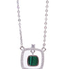 Amee Regal Emerald Silver Pendant