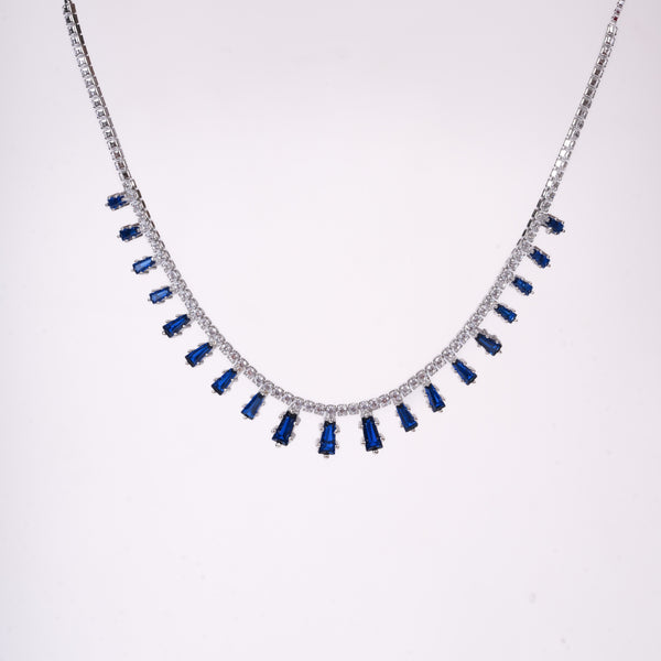 Amee Saphire Spark Silver Necklace
