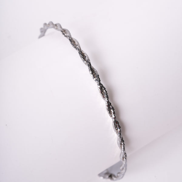 Amee Twisted Rope Silver Bracelet