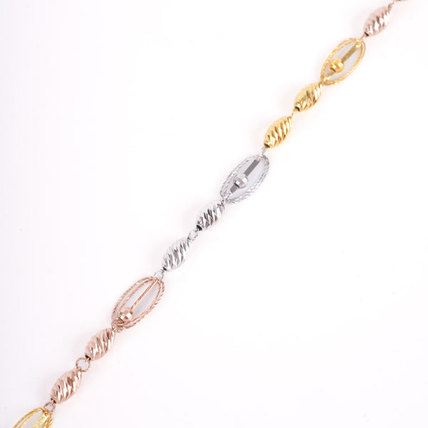 Amee Trinity Twist Silver Bracelet