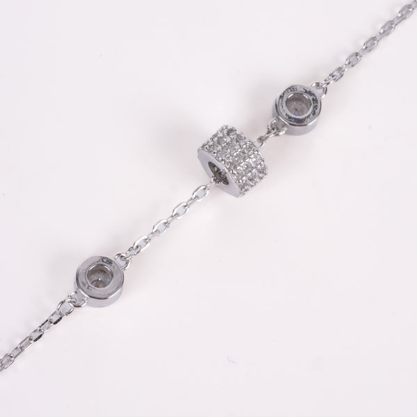 Amee Triple Sparkle Bead Silver Bracelet
