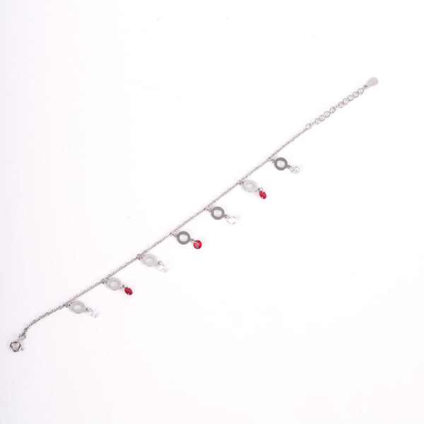 Amee Drop Circle Silver Bracelet