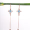 Amee Twinkling Blue Star Silver Earrings
