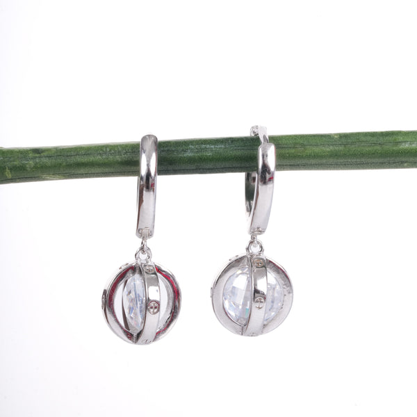 Amee Lumi Orb Balls Silver Earrings