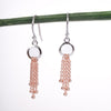 Amee Peach Tassle Touch Silver Earrings