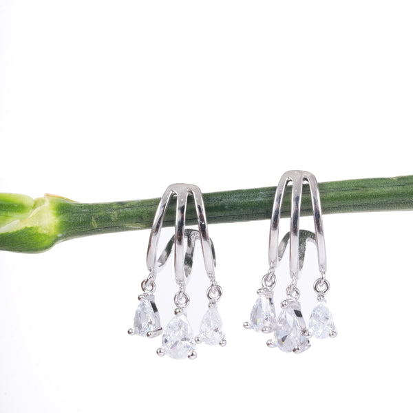 Amee Crystal Chimes Silver Earrings