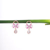 Amee Pink Aurora Drop Silver Earrings