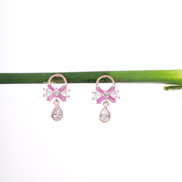 Amee Pink Aurora Drop Silver Earrings