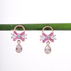 Amee Pink Aurora Drop Silver Earrings