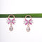 Amee Pink Aurora Drop Silver Earrings