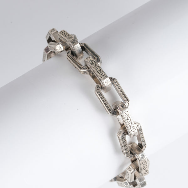 Amee Relic Link Silver Bracelet
