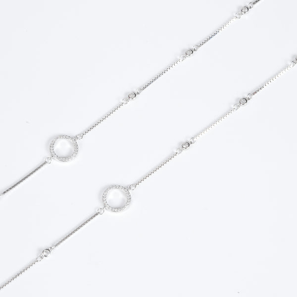 Amee Halo Trail Silver Anklets