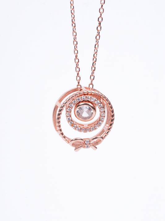 Amee Gilded Bow Silver Pendant