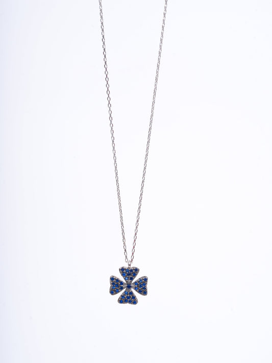 Amee Midnight Clover Silver Pendant
